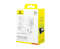 Baseus Ładowarka sieciowa Palm Fast Charger USB-A USB-C 20W White - 1365465 - zdjęcie 4